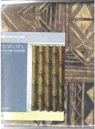 (image for) Shower Curtain Essentia Home Amazon Brown Black Fabric - Click Image to Close